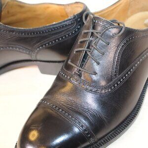 Carlo Bichi Firenze Men’s Black Leather Cap Toe Oxford Shoes Made in Italy